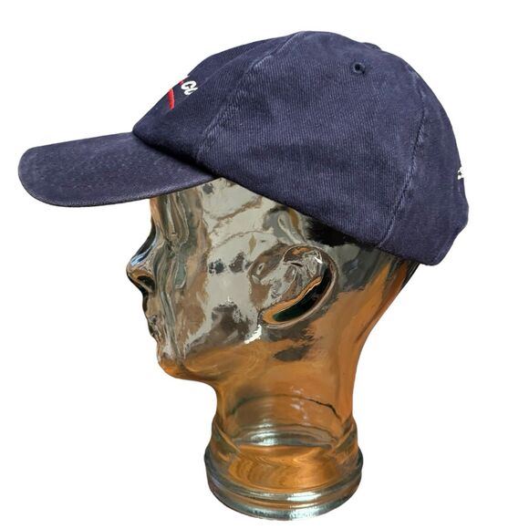 Sport Book Hat / Cap Adult Size Blue Adjustable Logo American Flag Y2K B18G - Picture 5 of 7